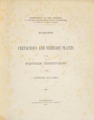 Illustrations of Cretaceous and Tertiary Plants of the Western Territories of the United States