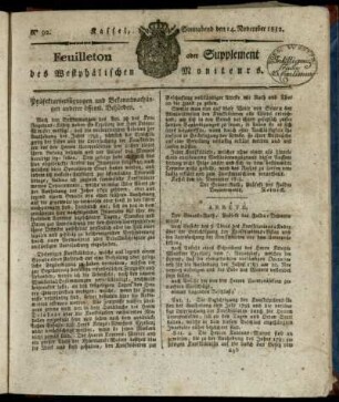 No. 92, Sonnabend den 14. November 1812