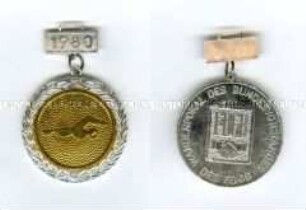 Medaille des Wanderpokals Schwimmen des Freien Deutschen Gewerkschaftsbundes (FDGB)