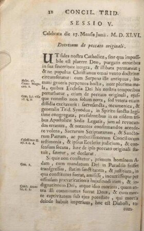 Sessio V. Celebrata die 17. Mensis Junii. M.D.XLVI. Decretum de peccato originali.