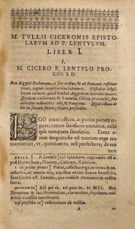 M. Tullii Ciceronis Epistolarum Ad Diversos (Familiares vulgo vocant) Libri XVI : Christophorus Cellarius recensuit & Adnotationibus illustravit, Indicesque plures adiecit