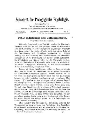 Ueber individuelle und Gattungsanlagen