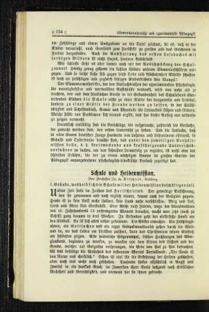 Schule und Heidenmission