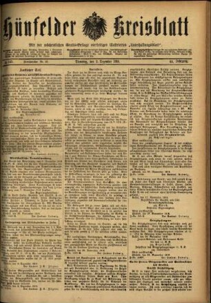 Ausgabe vom Dienstag, den 03. Dezember 1918.