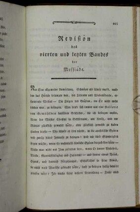 Revision des vierten und letzten Bandes der Messiáde.