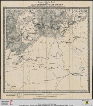 Blatt 14: Topographische Karte über das Grossherzogthum Baden: nach der allgemeinen Landesvermessung des Großherzoglichen militairisch topographischen Bureaus: Neudenau