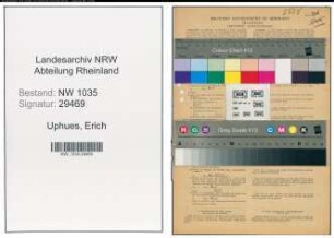 Entnazifizierung Erich Uphues , geb. 26.04.1921 ()