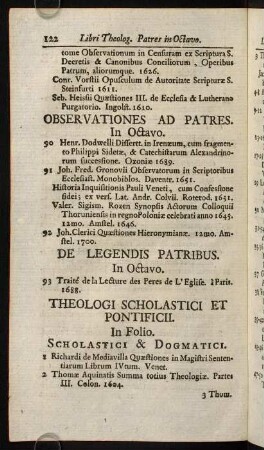 122-158, Theologi Scholastici Et Pontificii.