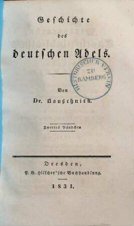 Geschichte des deutschen Adels, 2