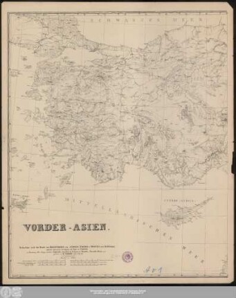Vorder-Asien : Reduction nach der Karte von Kleinasien von v. Vincke, Fischer, v. Moltke und Kiepert, und der Aufnahme des Euphrat und Tigris von Chesney