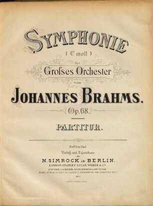 Symphonie (C moll) : für gr. Orchester ; op. 68