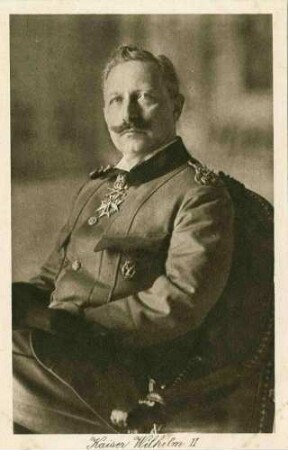 Kaiser Wilhelm II., König von Preußen in Uniform mit Orden, Brustbild in Halbprofil
