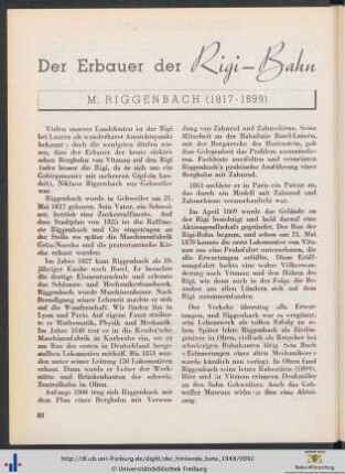 Der Erbauer der Rigi-Bahn.