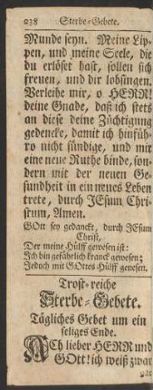 Trost-reiche Sterbe-Gebete