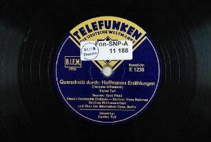 Querschnitt durch: Hoffmanns Erzählungen : erster Teil / (Jacques Offenbach)
