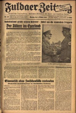 Ausgabe vom Montag, den 03. Oktober 1938.