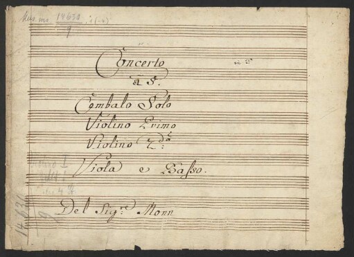 Konzerte; cemb, strings; D-Dur; DTÖ 39 42