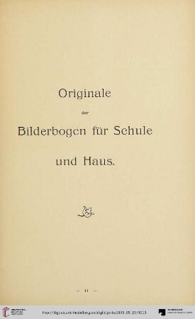 Originale der Bilderbogen für Schule und Haus (Nr. 1-95)