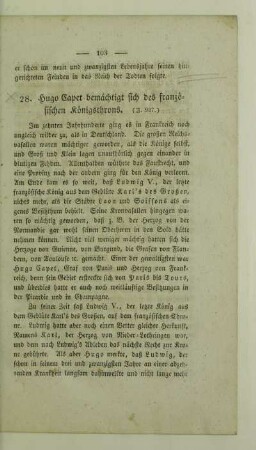 28. Hugo Capet bemächtigt sich des französischen Königsthrons