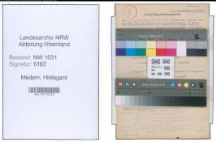 Entnazifizierung Hildegard Von Medem , geb. 16.04.1909 ()
