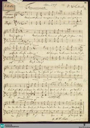 Trauermarsch - JWK Mus.Ms. 349 : Coro maschile; c; StrK WoO 8.31