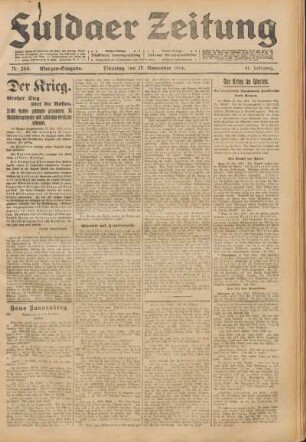 Ausgabe vom Dienstag, den 17. November 1914.