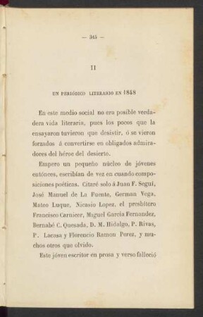 II - Un periódico literario en 1848