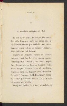 II - Un periódico literario en 1848