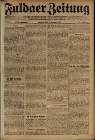 Zweite Ausgabe vom Dienstag, den 09. Februar 1915.