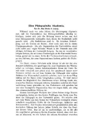Eine Pädagogische Akademie