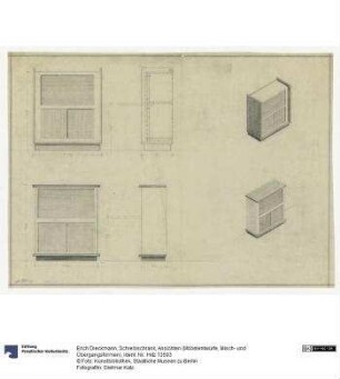 Schreibschrank, Ansichten (Möbelentwürfe, Misch- u. Übergangsformen)