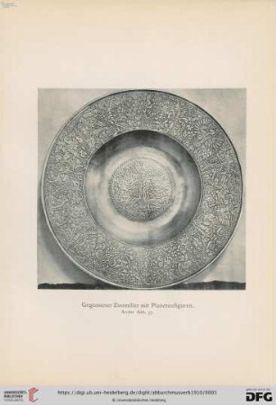 3. Gegossener Zinnteller mit Planetenfiguren