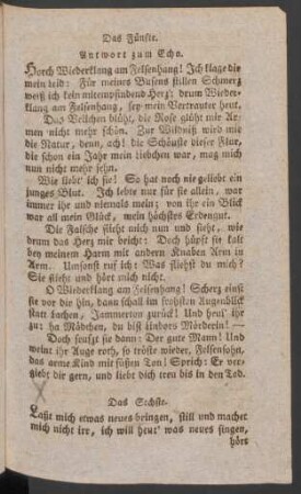 Das Fünfte. Antwort zum Echo.
