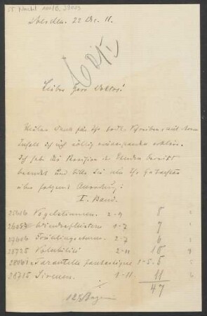 Brief an Ludwig Strecker und B. Schott's Söhne : 22.12.1911