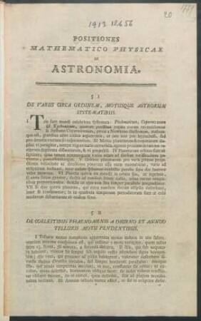 § II. De Coelestibus Phaenomenis A Diurno Et Annuo Telluris Motu Pendentibus