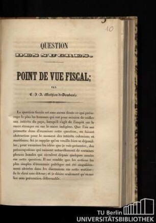 Question des sucres : point de vue fiscal