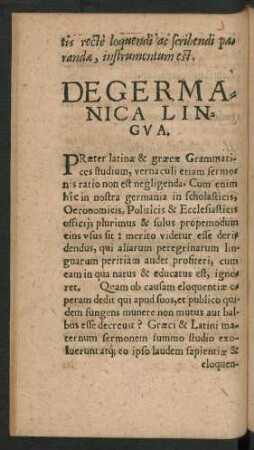 De Germanica Lingua.