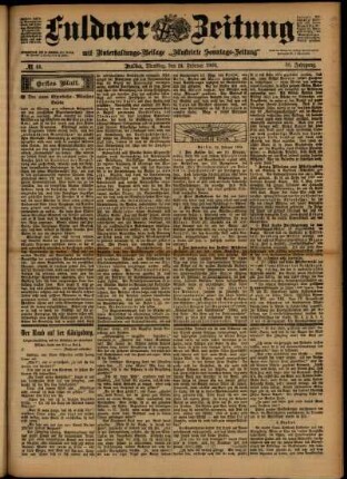 Erste Ausgabe vom Dienstag, den 24. Februar 1903.