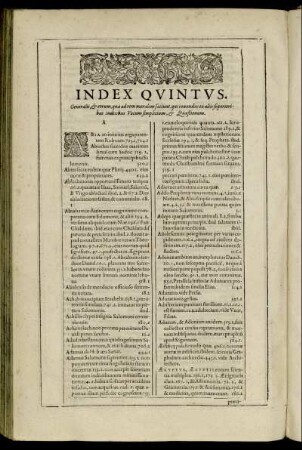Index Quintus.