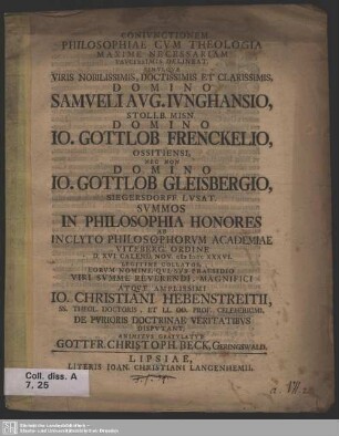 Conivnctionem Philosophiae Cvm Theologia Maxime Necessariam Pavcissimis Delineat