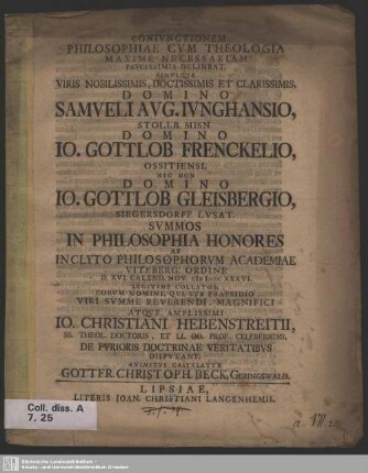 Conivnctionem Philosophiae Cvm Theologia Maxime Necessariam Pavcissimis Delineat