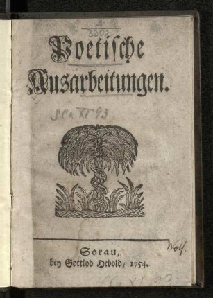 Poetische Ausarbeitungen