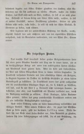1. Die freigeistigen Poeten