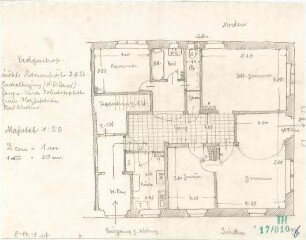 Fischer, Theodor; München - Laim; Wohnhaus Theodor Fischer 'Laimer Schlössl' - Grundriss EG