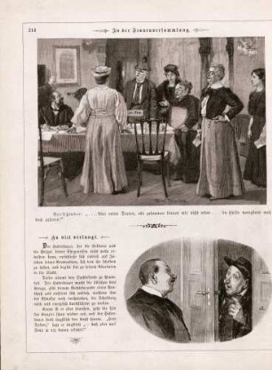 "In der Frauenversammlung" "Zu viel verlangt"