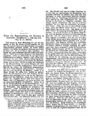 Ueber den Zusammenhang des Kommos in Aeschylos Choephoren v. 304 bis 471 : (Fortsetzung folgt.)