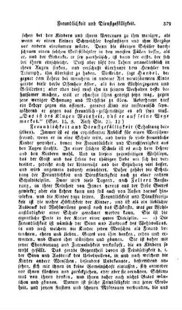 Freundlichkeit und Dienstgefälligkeit, (Erhaltung derselben)