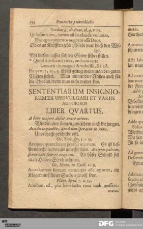 Sententiarum Insigniorum ex Usu Vulgari et Variis Autoribus Liber Qvartus