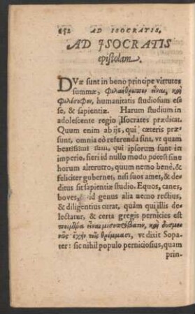 Ad Isocratis epistolam.