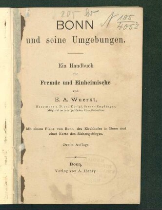 Bonn und seine Umgebungen : ein Handbuch für Fremde und Einheimische